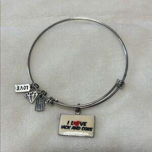 3/$20 Silver Charm Bracelet with Love and Jack & Coke Charms